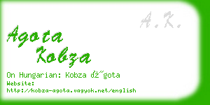 agota kobza business card